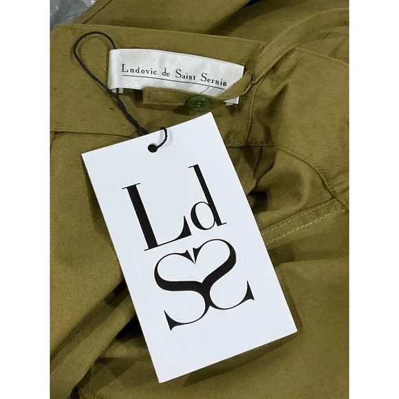 Ludovic de Saint Sernin Easy Cleavage Dress in Olive Green Medium New Womens - Picture 7 of 16